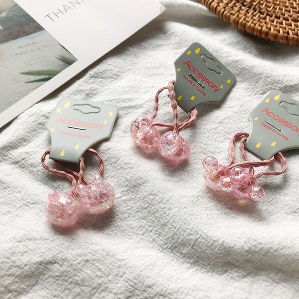 

korean style colorful crack cartoon children's head rope rubber band set baby hair tie small rubber band hair accessories, Slivery;white