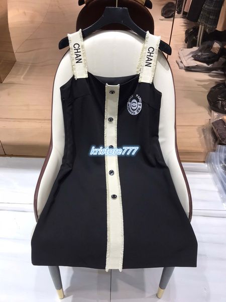 

2020 women's girls shirts vest a-line dress with letter pattern female runway fashion outwear t-shirt camisole pullover dresses, Black