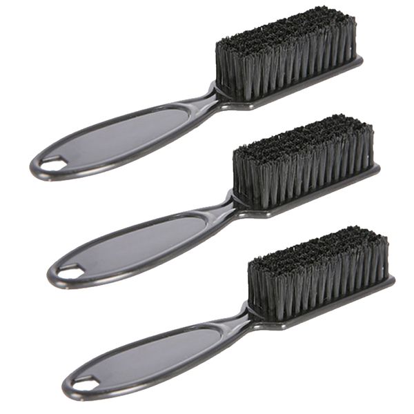 

3pcs fade brush comb scissors cleaning brush barber shop skin fade vintage oil head shape carving cleaning, Silver