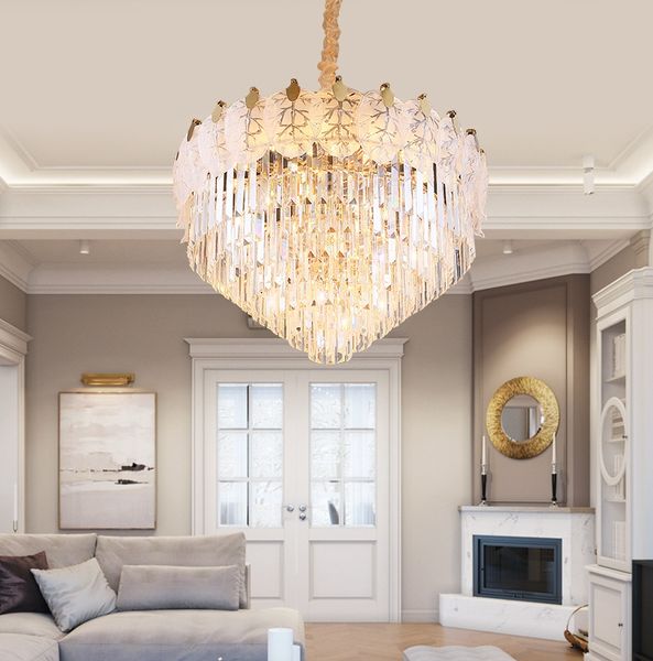 

simple modern european style crystal chandelier living room pendant lamp home bedroom ceilling light restaurant lighting