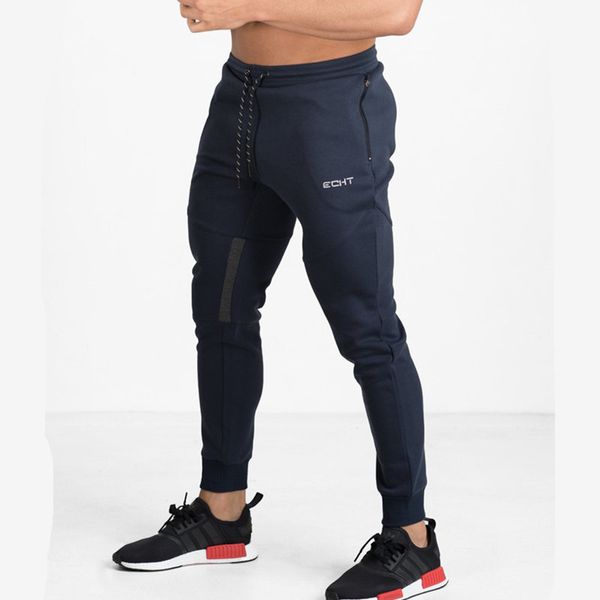 

new men's sweatpants gyms fitness drawers bodybuilding joggers workout pants male casual sporting cotton slim fit pencil pants, Black