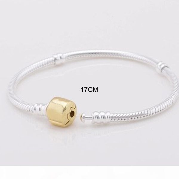 

i 1pcs drop shipping gold bracelets with silver snake chain fit for pandora bangle bracelet women children gift, Golden;silver