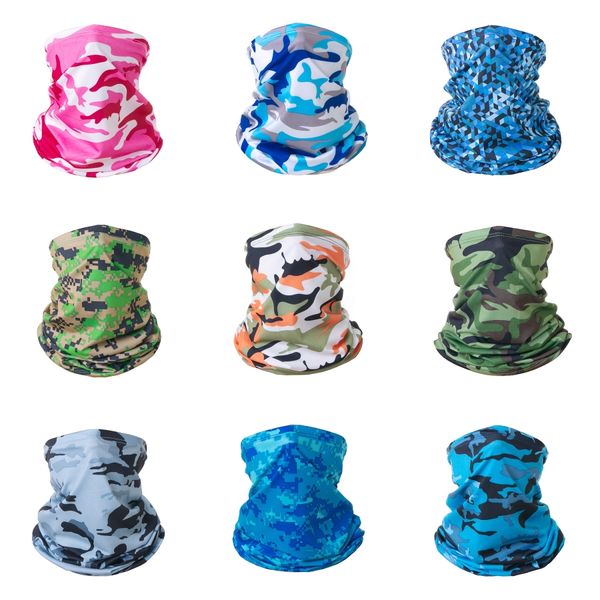 

outdoor camouflage cycling muffler bandana sun protection breathable fishing scarves sweat-absorbent magic scarf for hiking#513#766, Black