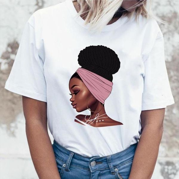 

2020 меланин poppin t shirt женщины harajuku женский футболка черная девушка волшебное эстетическая смешная футболка femme tops tee, White