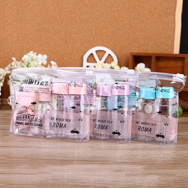 

7 pcs/set 3 colors travel cosmetic empty jar pot makeup face cream container bottle drop shipping
