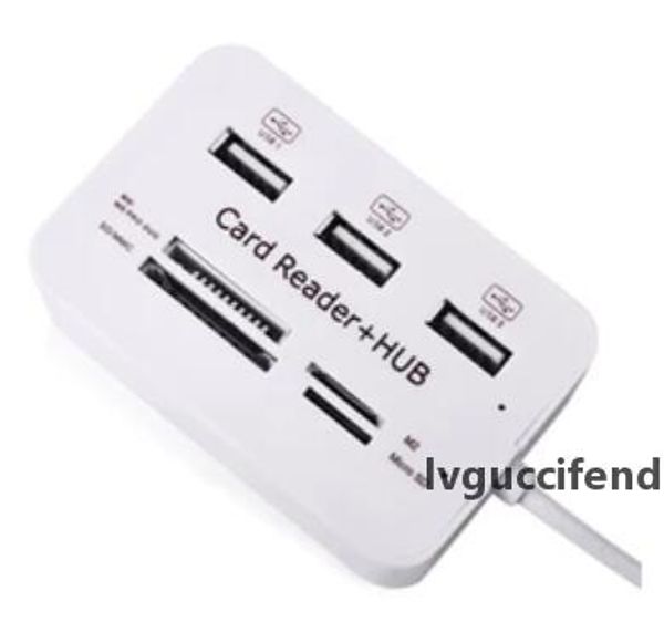 

micro usb hub combo 2.0 3 ports card reader high speed multi usb splitter hub usb combo all in one for pc computer dhl 20pcs