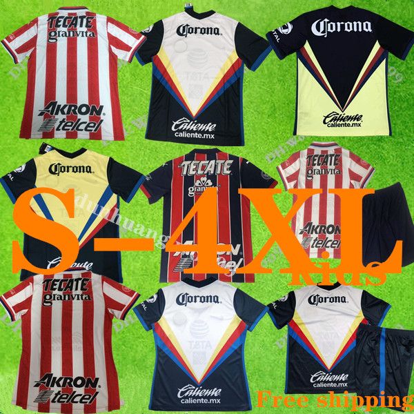 

s-4xl 2020 2021 club america soccer jersey guadalajara chivas mens xxxxl 20 21 mexico giovani r.sambueza o.peralta football shirt, Black;yellow