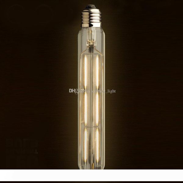 

t30 185mm,6w,led filament light bulb,edison tubular straight style,warm white 2700k,110v 220vac,e26 e27 base,dimmable