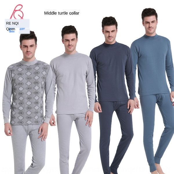 

wo077 renqi pure men's autumn clothes autumn pants warm trousers and trousers solid color cotton sweater pants strip high waist warm co, Black;brown