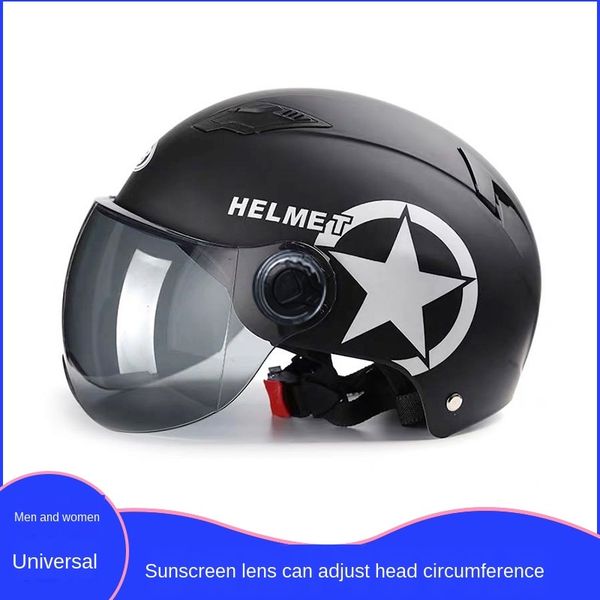 

electric car battery women's double mirror cute sunscreen harley half helmet light battery car helmet