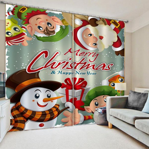 

luxury blackout 3d window curtains for living room bedroom christmas curtain decoration curtains