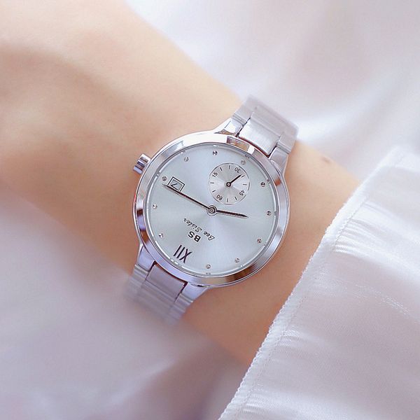 

full watch watch chain watches brand calendar ladies casual custom bs diamond b0904 with women's ixfld, Slivery;brown