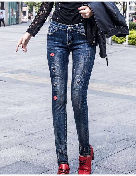 

20s женщин европейский и американский стиль джинсы мода дизайнерские женские брюки синий цвет повседневный streetwear топы женские джинсы бр, Blue
