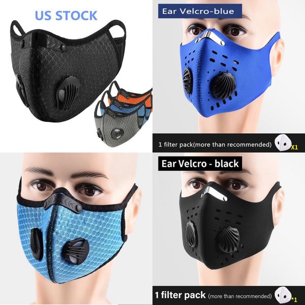 

us stock cycling face masks with fliters values activated carbon filter protective mouth masks designer face masks