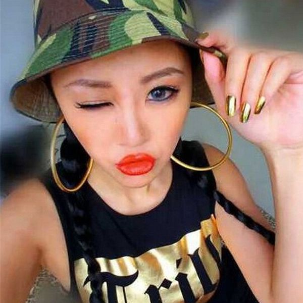 

hyperbole oversize big thick hoops earrings gold/silver plated zinc alloy creole nightclub gift for girlfriend pledge earring, Golden;silver