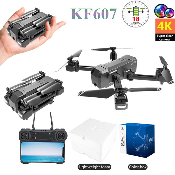 

rc mini drone kf607 with 4k/1080p hd dual camera optical flow selfie quadcopter foldable drone vs sjrc z5 f11 visuo xs812 e58