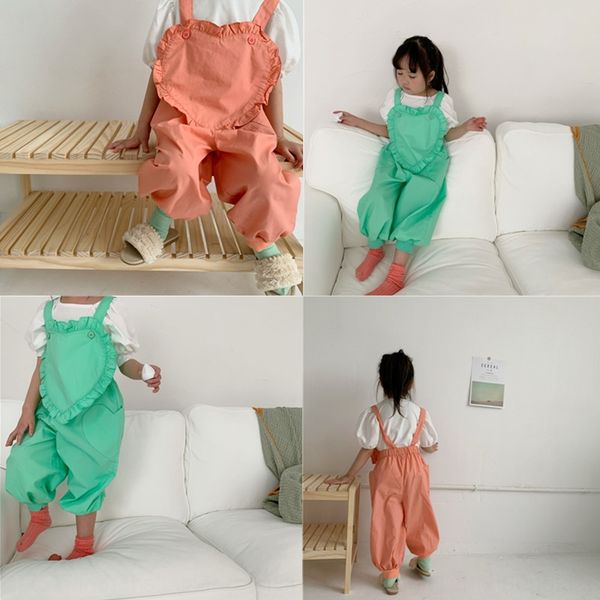 

zgrwq 2020 слинга брюки трусиков трусиков лето корейских детей любовь suspender девочек съемные свободные харлан подтяжк брюки детские брюки, Blue