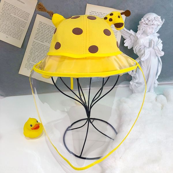 

new children's bucket bucket epidemic prevention and flying foam cute fisherman's girls' giraffe basin hat baby sun hat, Blue;gray