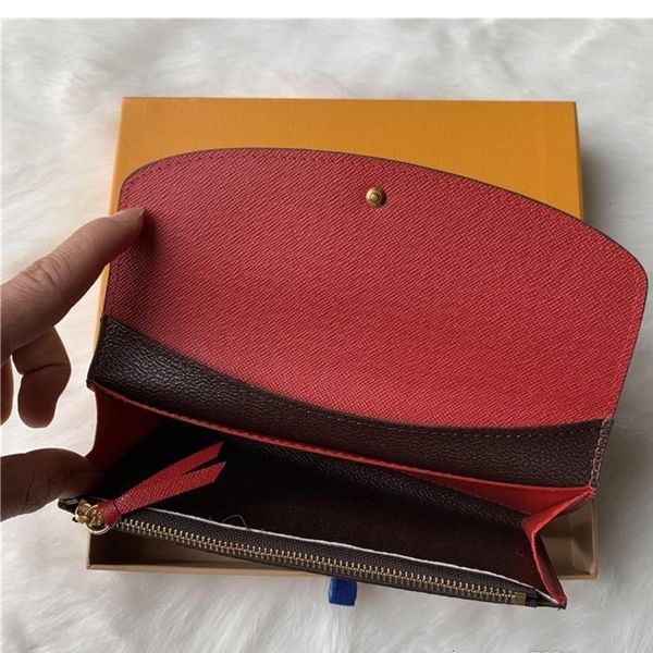

womens handbag leather wallet purses single zipper up pocke for women ladies vintage long credit card purse interior zipper pocket 2ogf, Red;black