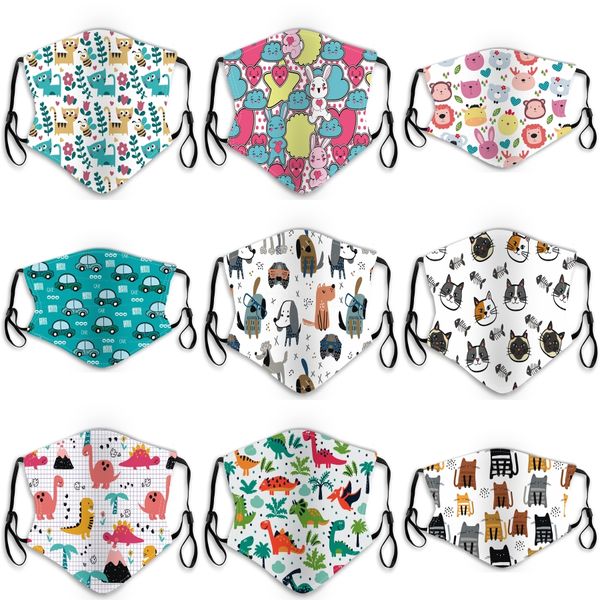 

children's cartoon printing mask anti-dust and anti-fog sunscreen children masks breathable and comfortable reusable face mas#445