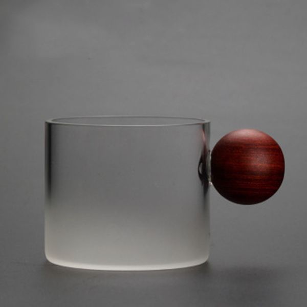 Holzgriff Tee Tasse Transparentes Glas Teetasse mit dem speziellen Griff Tee -Getränkezubehör für Wohnkultur