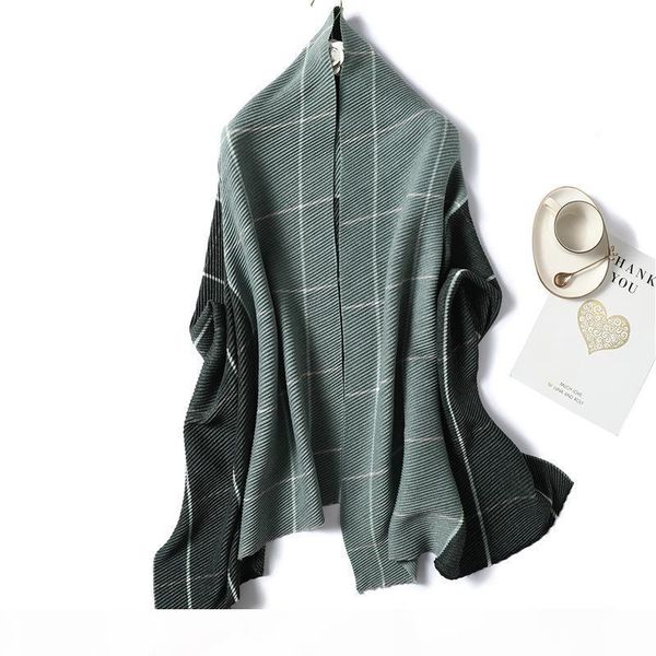 

fashion new double-sided two-color cashmere feel women ladies scarf autumn and winter scarf shawls long wraps pashmina accessories 2019 new, Blue;gray