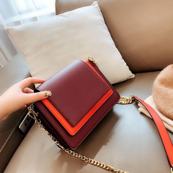 

womens luxury designer bag handbags pu leather fashion gold chain bag heart style handbags cross body pure color bag 22cm