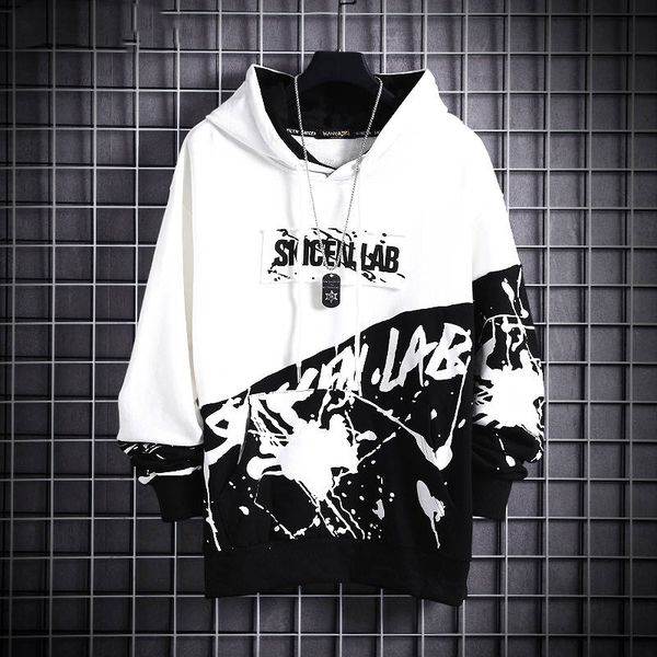 

casual men hip hop hooded hoodies 2020 mens harajuku autumn sweatshirts male japanese streetwear loose hoodies funny coats men t200716, Black