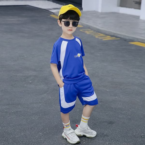 

mens mesh daisy summer new style childrens printing color matching sports casual mesh daisy suit, White