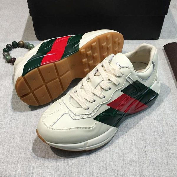 

casual men shoes fashion with original box chaussures pour hommes rhyton leather sneakers men shoes big size zapatos de hombre drop ship, Black