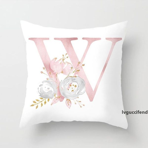 

45*45cm 26 letters printed car cushion cover pillow covers pillowcase chair sofa pillow case home supplies 26 style customized bc dh0966