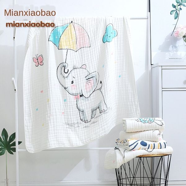 

3082# six-layer bath towel washed gauze baby bath towel high density children's quilt infant blanket 110*110cm