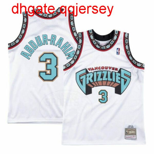 

vancouver shareef abdur-rahim mitchell ness white jersey throwbacks vest stitched basketball jerseys, Gray