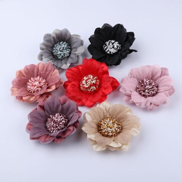 

decorative flowers & wreaths 7color 5pcs/lot lace trim patch applique fabric wedding dress diy bride hair veil clothes headwear decoration