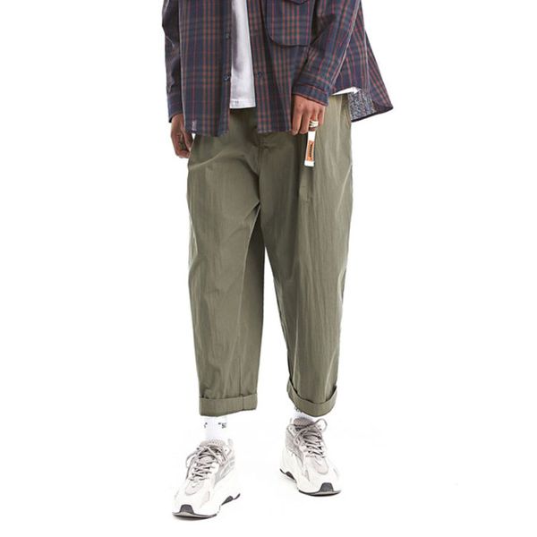 

men japan style loose casual wide leg pants male vintage streetwear hip hop harem straight trousers joggers sweatpants mid flat, Black