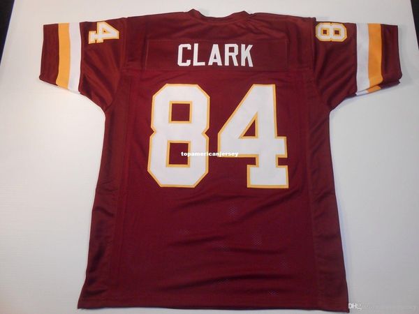 

retro custom sewn stitched #84 gary clark burgundy mitchell & ness jersey s-5xl,6xl men's football jerseys rugby, Gray