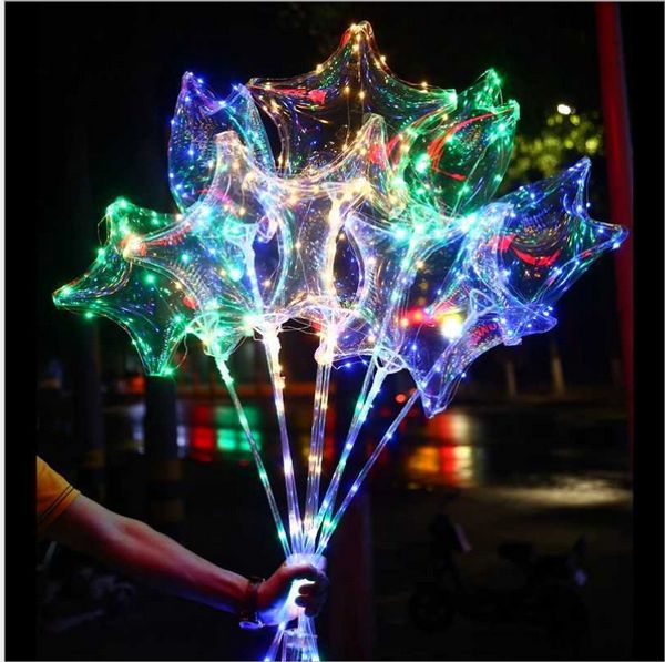 

led бобо шар любовь сердце воздушные шары светодиодные пятиконечная воздушный шар рождество хэллоуин день рождения декор бобо воздушные шары