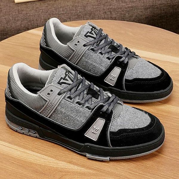 

mens shoes fashion luxury trainer sneaker chaussures pour hommes fast ship mens shoes fashion sneakers zapatos de hombre lace -up design, Black