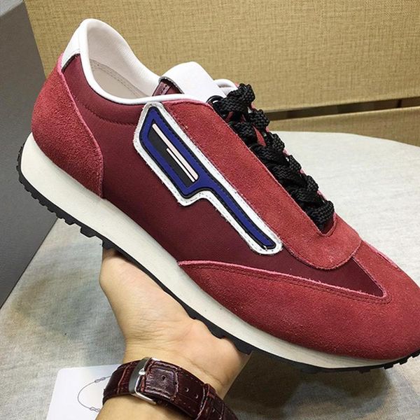 

suede and nylon sneakers men 's shoes chunky sneakers outdoor walking lightweight luxury footwears design sports lace -up vintage men, Black