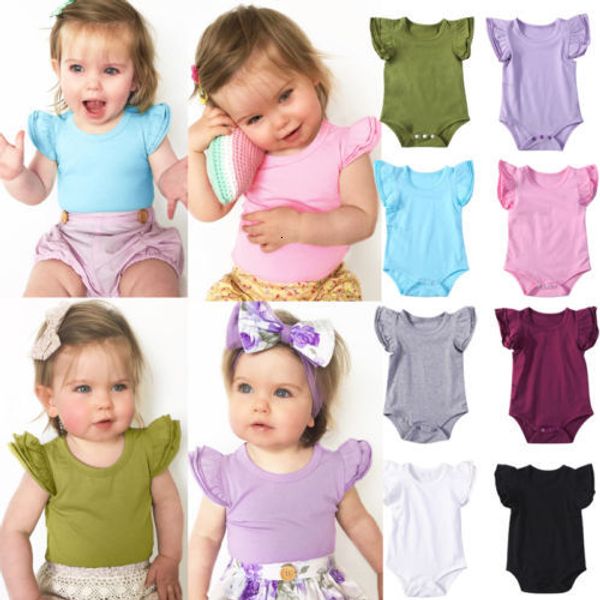 

cute infant baby girls boy cotton bodysuits outfits baby boy girl fasion o-neck sunsuit bodysuits baby clothing, Blue