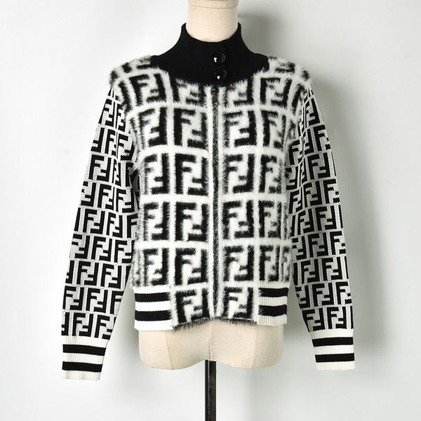 

luxury 2020 women designer sweater lady's -neck button long sleeve cardigan sweater oversize fashion womans clothes women jumper, White;black