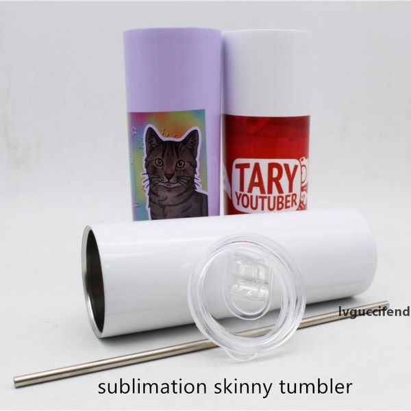 

20oz sublimation stainless steel skinny tumblers diy tall skinny cups vacuum insulated tumblers coffee mug water bottle with lid a06