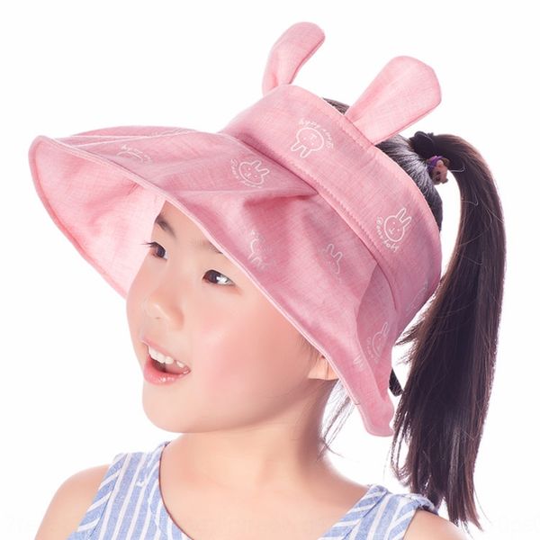 

korean new children's empty boys' baby cartoon korean children's cloth beach sun hat foldable cloth hat, Yellow