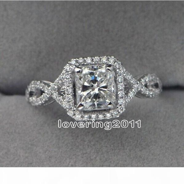 

r size 5 -10 wholesale princess engagement jewelry white z 925 sterling silver filled wedding diamonique simulated diamond ring set