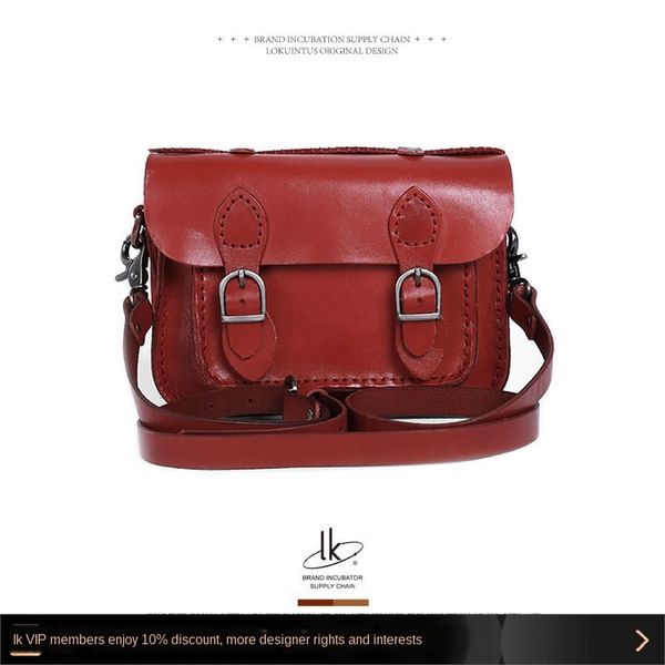 

6081lokuintus new 2020 wide shoulder strap postman small small square crossbody postman bag boutique cowhide square bag