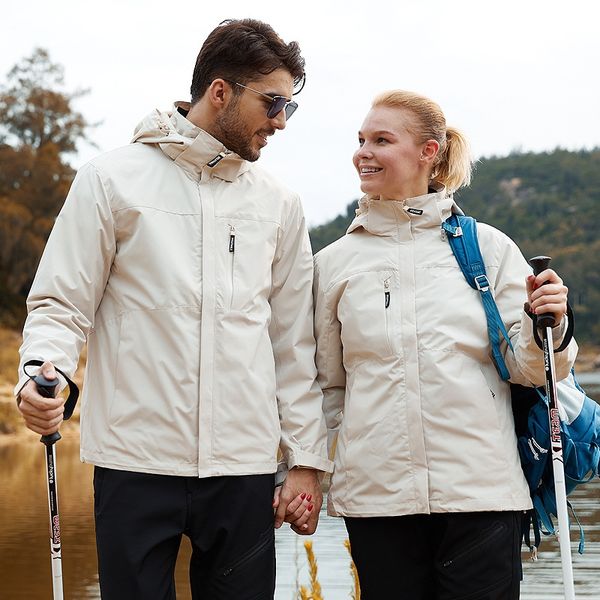 

outdoor warm winter warm jacket men women autumn winter sanhe cotton liner two-piece windproof mountaineering jacket 918bd, Blue;black