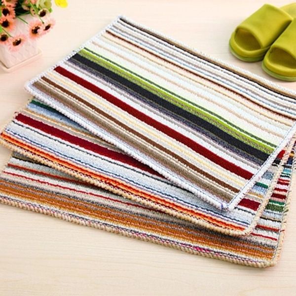 

bed colored stripe floor living room door carpet kitchen water absorbing anti-skid bathroom non-slip carpet mat door mat