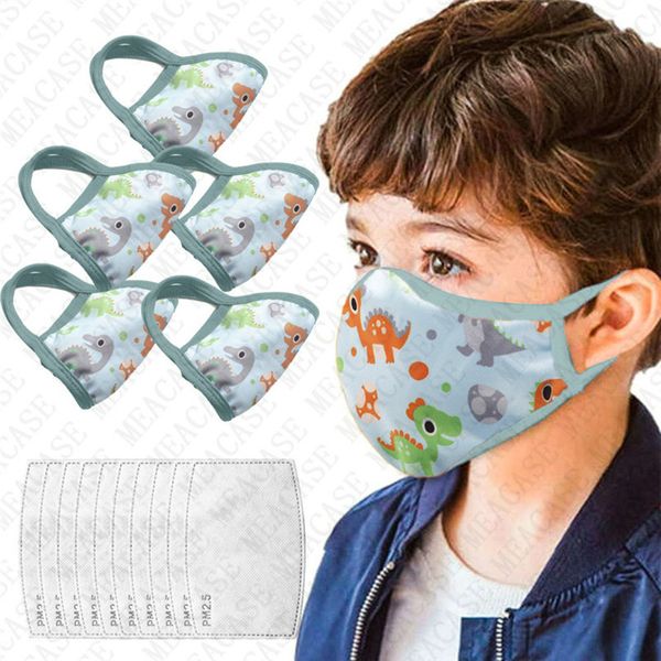 

2020 kids boys girls face masks children's cartoon printed masks protective face mask put filter pm2.5 haze anti dust mouth cover dhl d, Blue