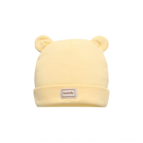 

hat cotton newborn tire 0-3 months old infant newborn nurse door summer baby fetal cap baby cap hat, Yellow