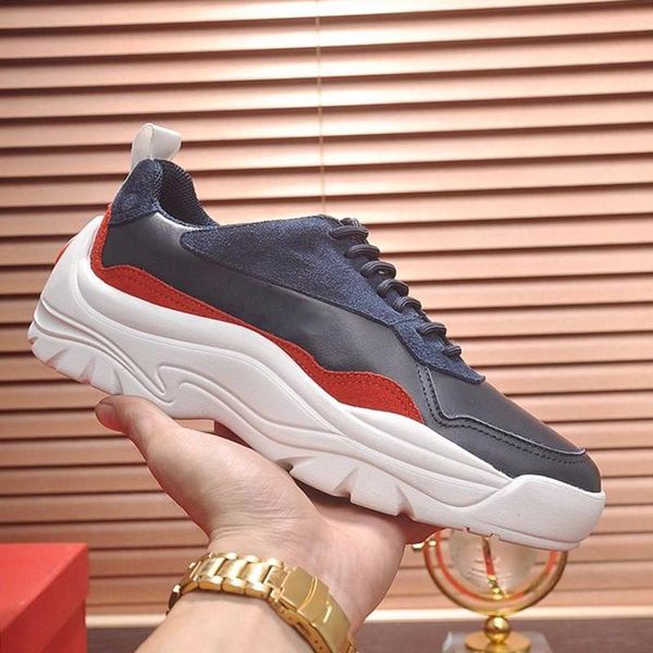 

fashion luxury men shoes casual leather big size designer lace -up gumboy calfskin sneaker men casual shoes zapatos de hombre vl709, Black